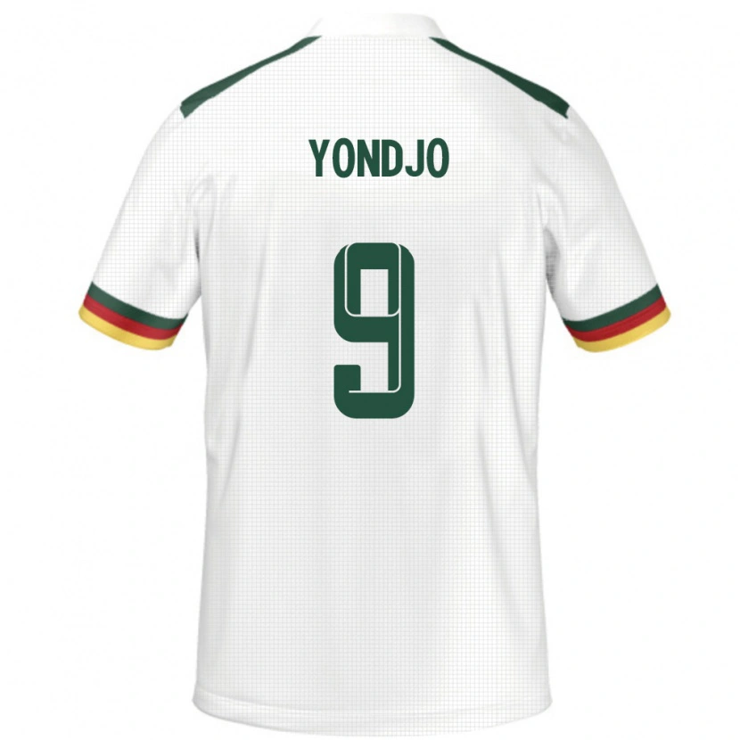 Danxen Mujer Camiseta Camerún Angel Yondjo #9 Blanco 2ª Equipación 24-26 La Camisa