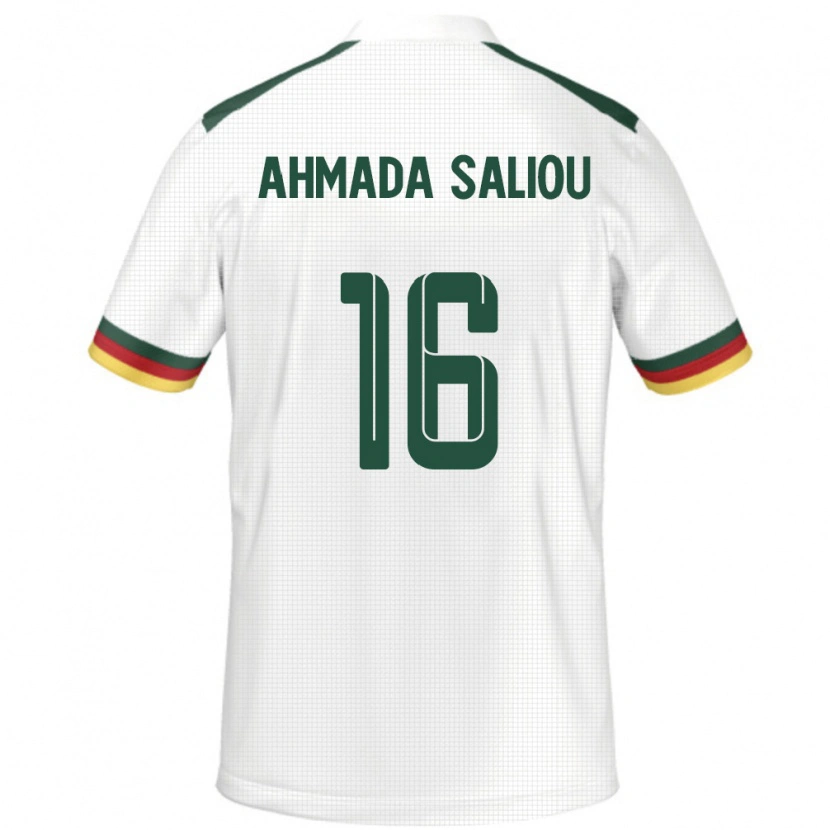 Danxen Mujer Camiseta Camerún Mamoudou Ahmada Saliou #16 Blanco 2ª Equipación 24-26 La Camisa