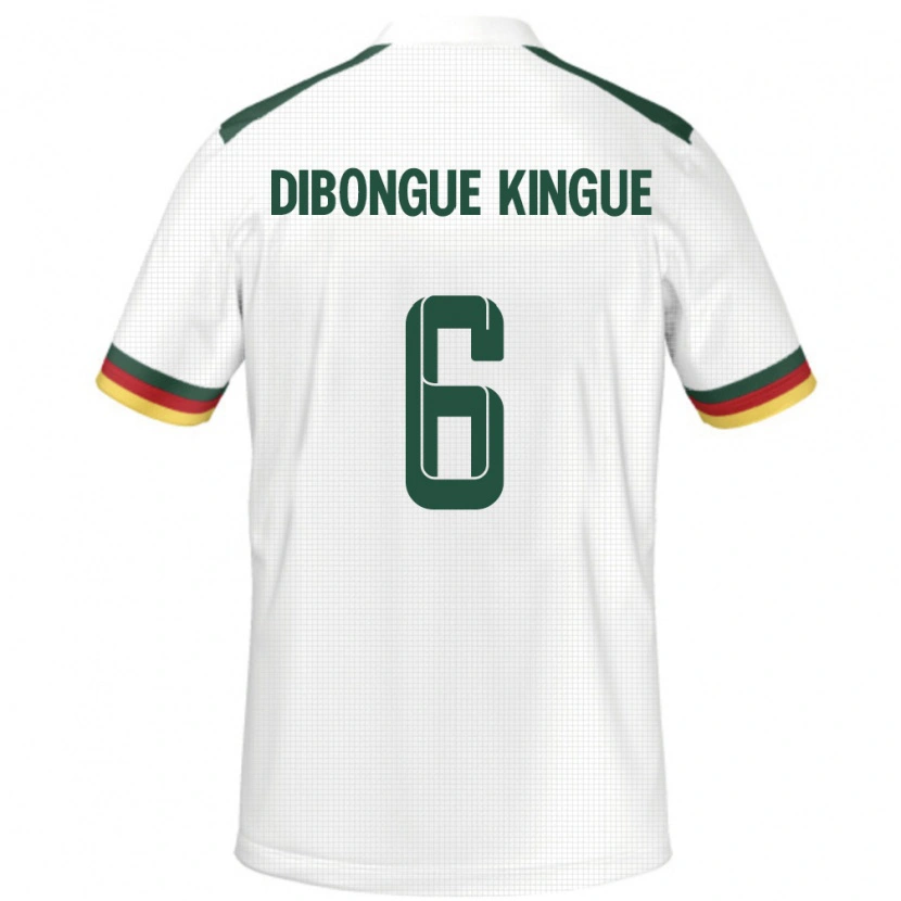 Danxen Mujer Camiseta Camerún Gael Dibongue Kingue #6 Blanco 2ª Equipación 24-26 La Camisa