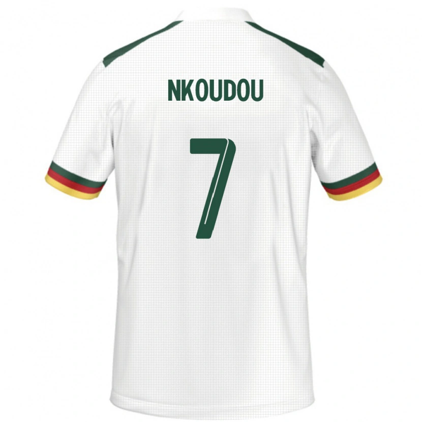 Danxen Mujer Camiseta Camerún Georges-Kevin Nkoudou #7 Blanco 2ª Equipación 24-26 La Camisa