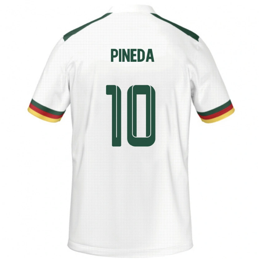 Danxen Mujer Camiseta Camerún Etienne Eto O Pineda #10 Blanco 2ª Equipación 24-26 La Camisa