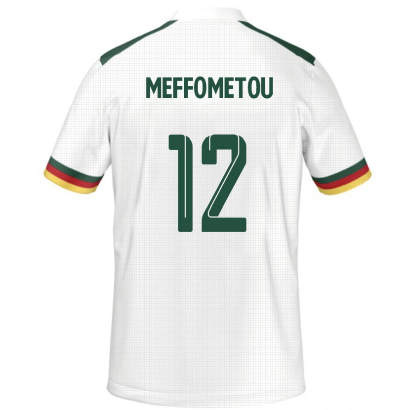 Danxen Mujer Camiseta Camerún Falonne Meffometou #12 Blanco 2ª Equipación 24-26 La Camisa