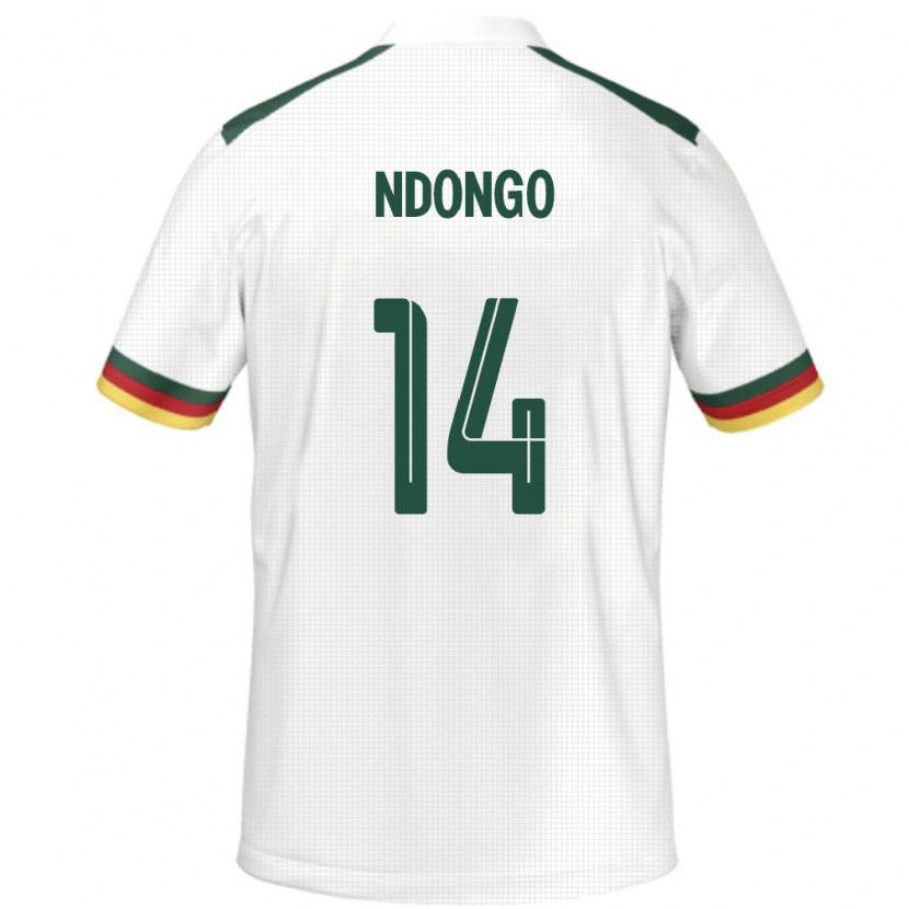 Danxen Mujer Camiseta Camerún Nassourou Ndongo #14 Blanco 2ª Equipación 24-26 La Camisa