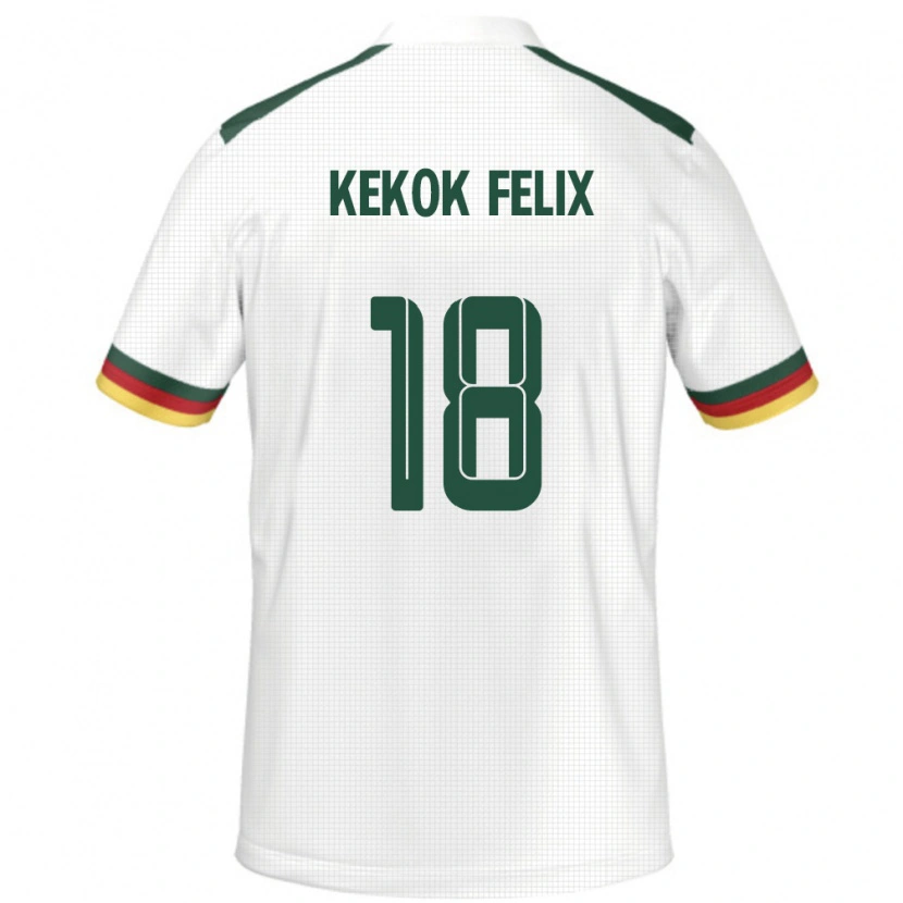 Danxen Mujer Camiseta Camerún Ndifor Kekok Felix #18 Blanco 2ª Equipación 24-26 La Camisa