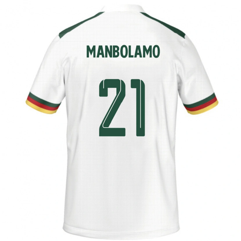 Danxen Mujer Camiseta Camerún Eliane Manbolamo #21 Blanco 2ª Equipación 24-26 La Camisa