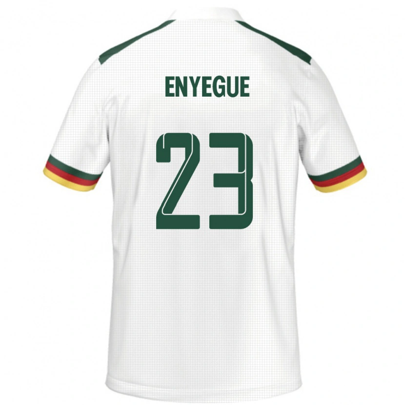 Danxen Mujer Camiseta Camerún Regine Enyegue #23 Blanco 2ª Equipación 24-26 La Camisa