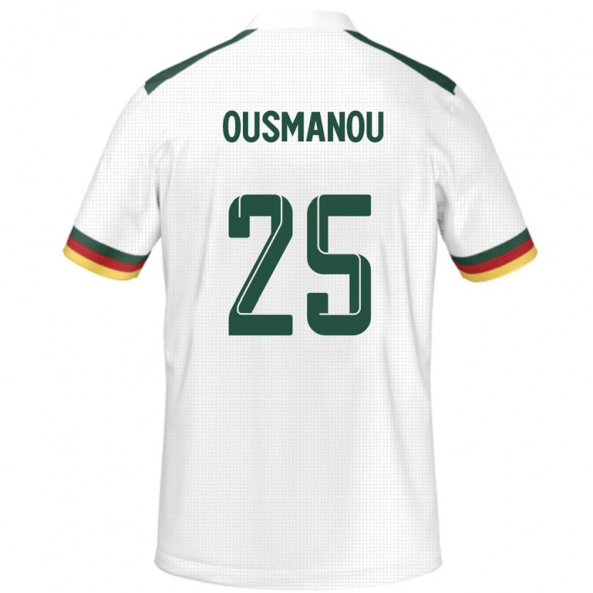 Danxen Mujer Camiseta Camerún Doudou Ousmanou #25 Blanco 2ª Equipación 24-26 La Camisa