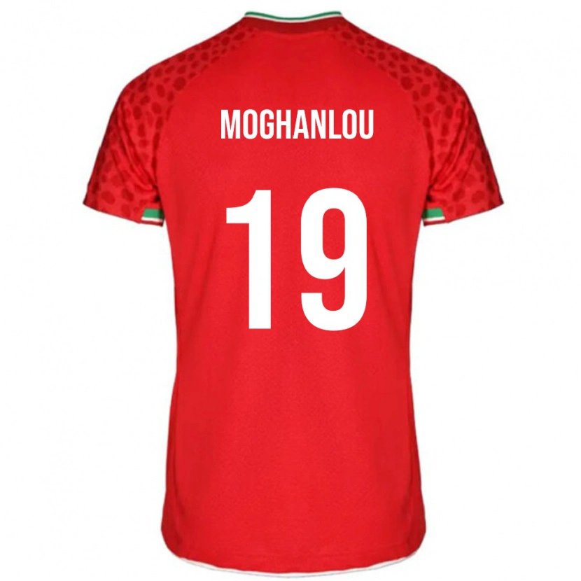Danxen Mujer Camiseta Irán Shahriar Moghanlou #19 Rojo 2ª Equipación 24-26 La Camisa