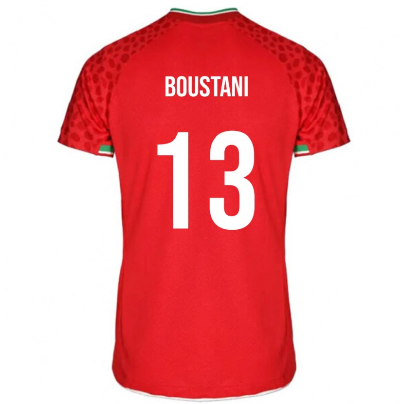 Danxen Mujer Camiseta Irán Amirmohammad Boustani #13 Rojo 2ª Equipación 24-26 La Camisa