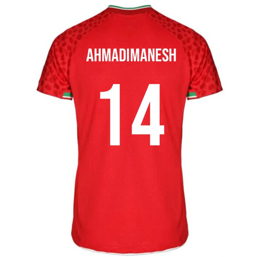 Danxen Mujer Camiseta Irán Iliya Ahmadimanesh #14 Rojo 2ª Equipación 24-26 La Camisa