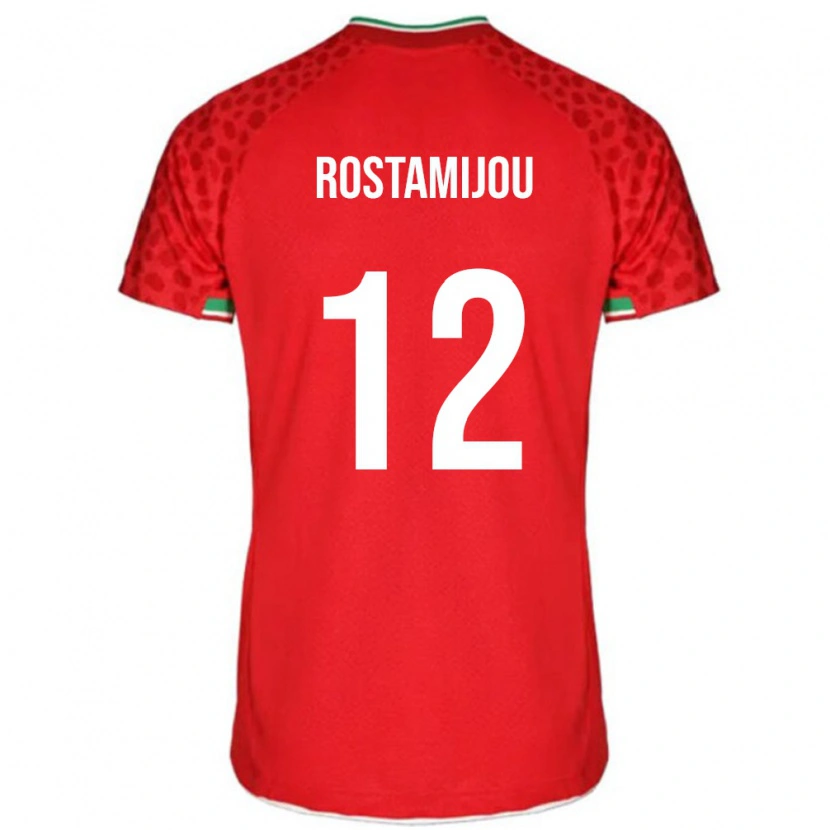 Danxen Mujer Camiseta Irán Alireza Rostamijou #12 Rojo 2ª Equipación 24-26 La Camisa