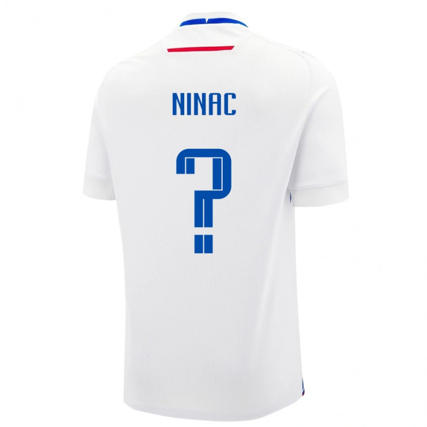 Danxen Mujer Camiseta Eslovaquia Simon Ninac #0 Blanco 2ª Equipación 24-26 La Camisa