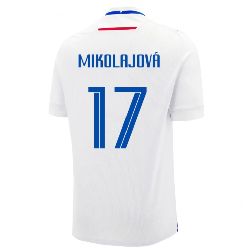 Danxen Mujer Camiseta Eslovaquia Mária Mikolajová #17 Blanco 2ª Equipación 24-26 La Camisa