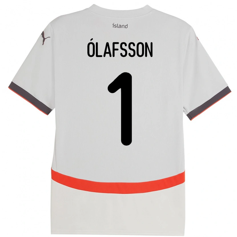 Danxen Mujer Camiseta Islandia Elías Ólafsson #1 Blanco 2ª Equipación 24-26 La Camisa