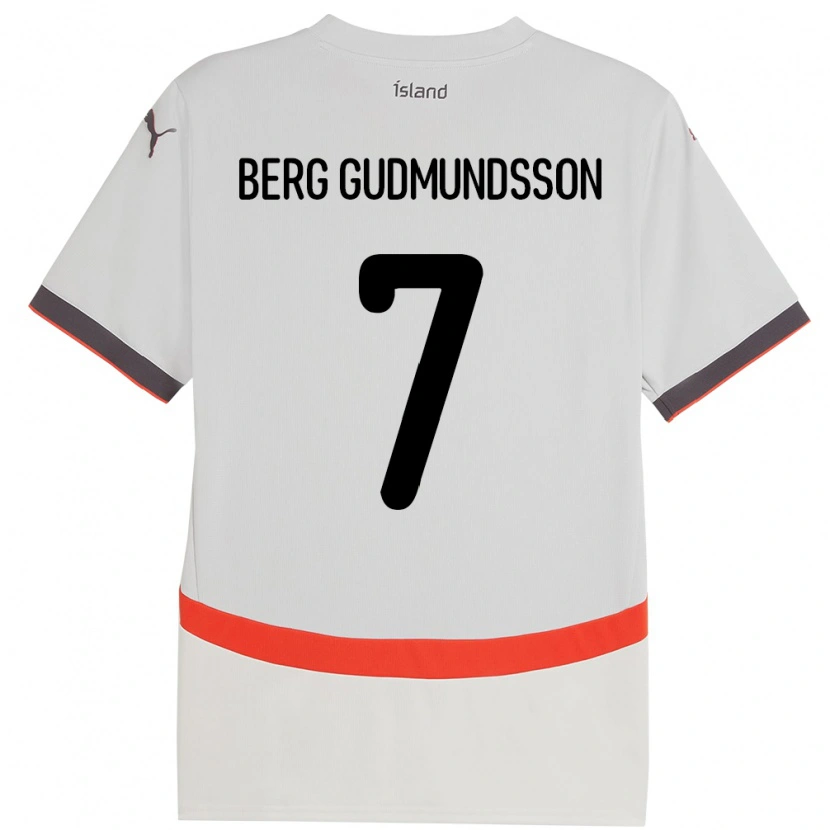 Danxen Mujer Camiseta Islandia Jóhann Berg Gudmundsson #7 Blanco 2ª Equipación 24-26 La Camisa