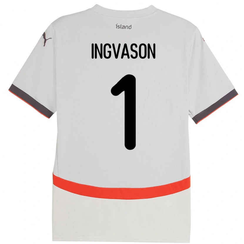 Danxen Mujer Camiseta Islandia Sigurdur Ingvason #1 Blanco 2ª Equipación 24-26 La Camisa