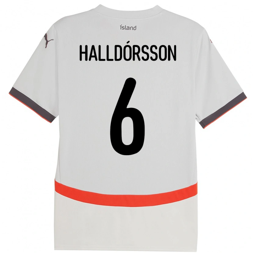 Danxen Mujer Camiseta Islandia Einar Freyr Halldórsson #6 Blanco 2ª Equipación 24-26 La Camisa