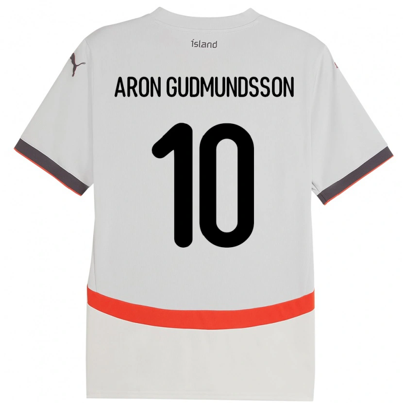Danxen Mujer Camiseta Islandia Eggert Aron Gudmundsson #10 Blanco 2ª Equipación 24-26 La Camisa