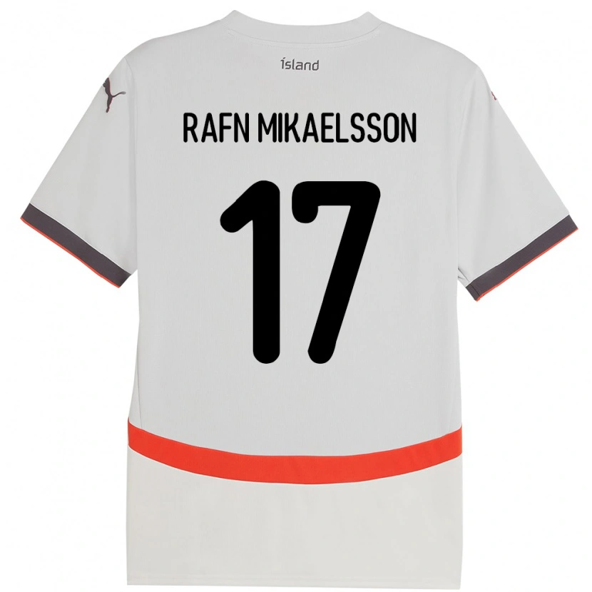 Danxen Mujer Camiseta Islandia Hilmir Rafn Mikaelsson #17 Blanco 2ª Equipación 24-26 La Camisa