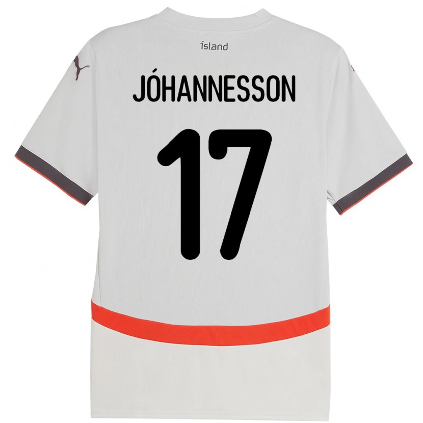 Danxen Mujer Camiseta Islandia Daniel Jóhannesson #17 Blanco 2ª Equipación 24-26 La Camisa