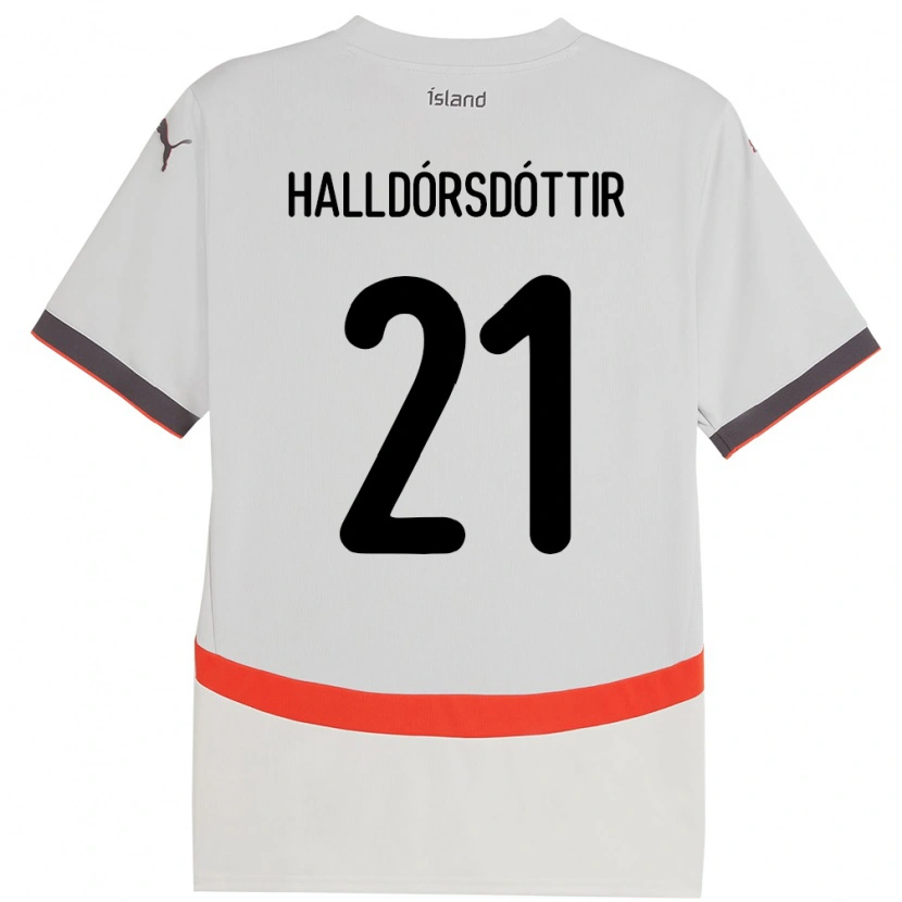 Danxen Mujer Camiseta Islandia Hafrún Rakel Halldórsdóttir #21 Blanco 2ª Equipación 24-26 La Camisa