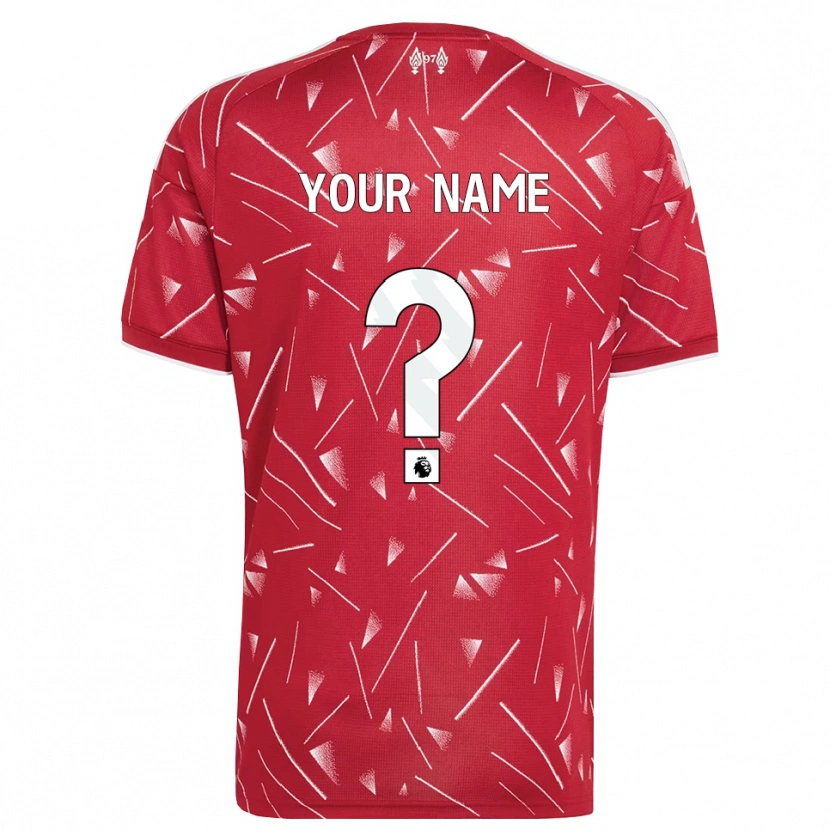Danxen Mujer Camiseta Su Nombre #0 Blanco Rojo 1ª Equipación 2026/27 La Camisa