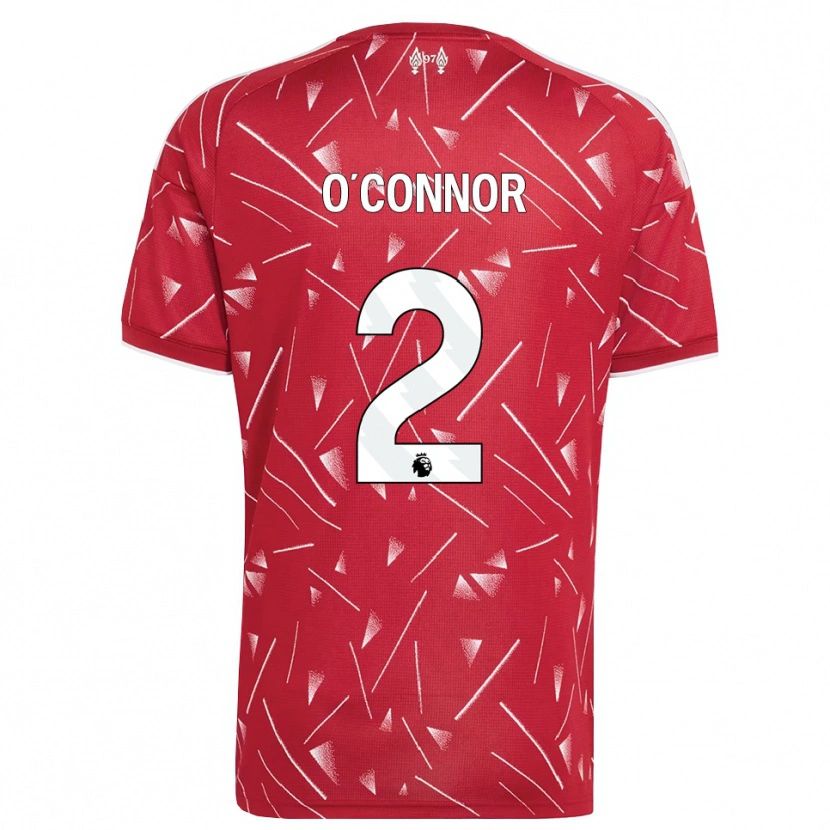 Danxen Mujer Camiseta Oliver O'connor #2 Blanco Rojo 1ª Equipación 2026/27 La Camisa