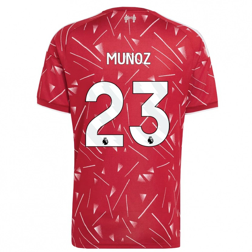 Danxen Mujer Camiseta Víctor Muñoz #23 Blanco Rojo 1ª Equipación 2026/27 La Camisa
