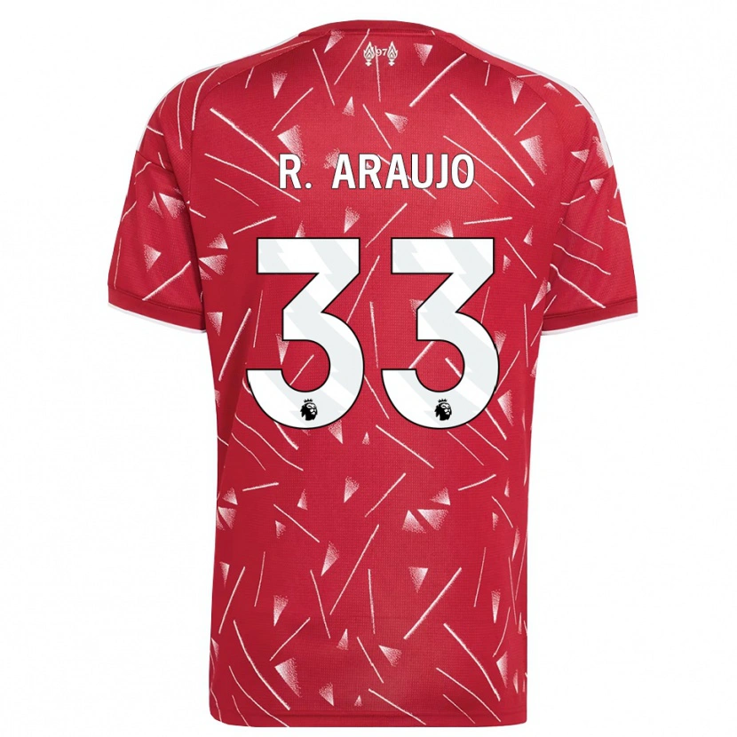 Danxen Mujer Camiseta Ronald Araujo #33 Blanco Rojo 1ª Equipación 2026/27 La Camisa