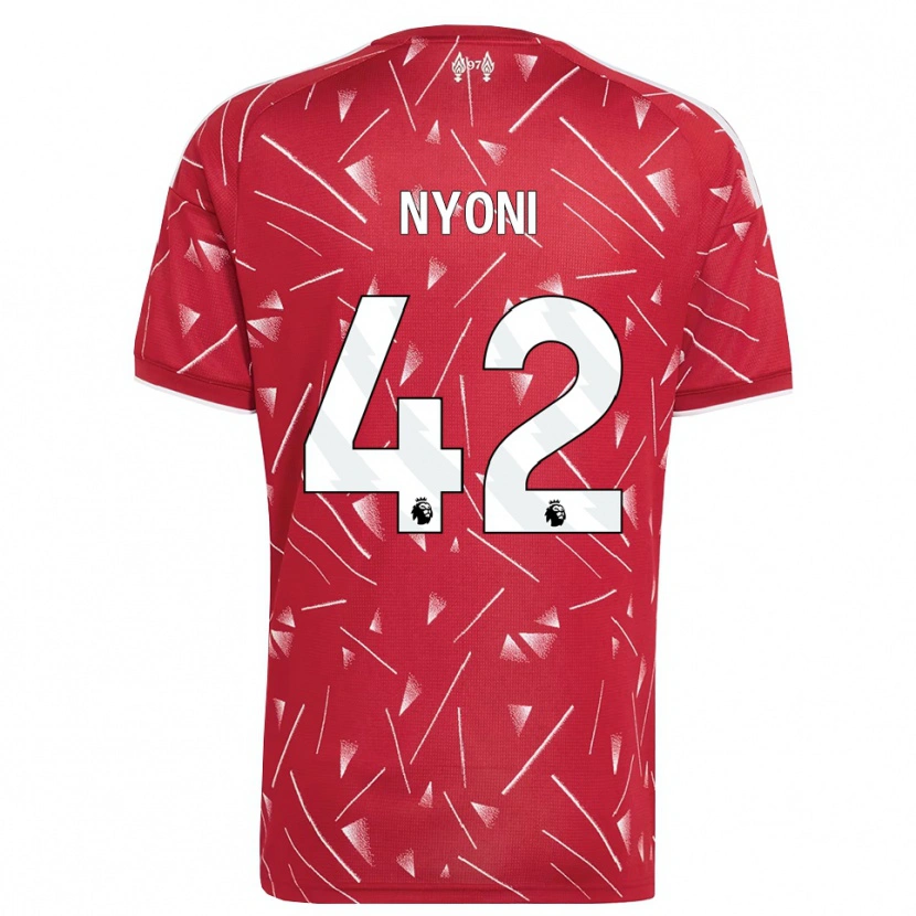 Danxen Mujer Camiseta Trey Nyoni #42 Blanco Rojo 1ª Equipación 2026/27 La Camisa