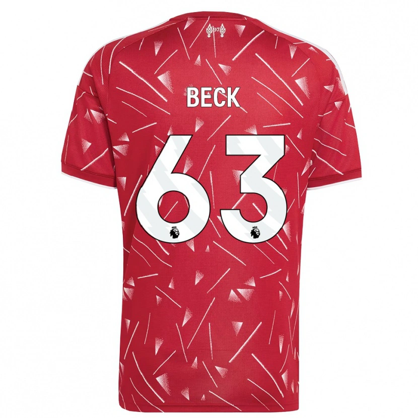 Danxen Mujer Camiseta Owen Beck #63 Blanco Rojo 1ª Equipación 2026/27 La Camisa