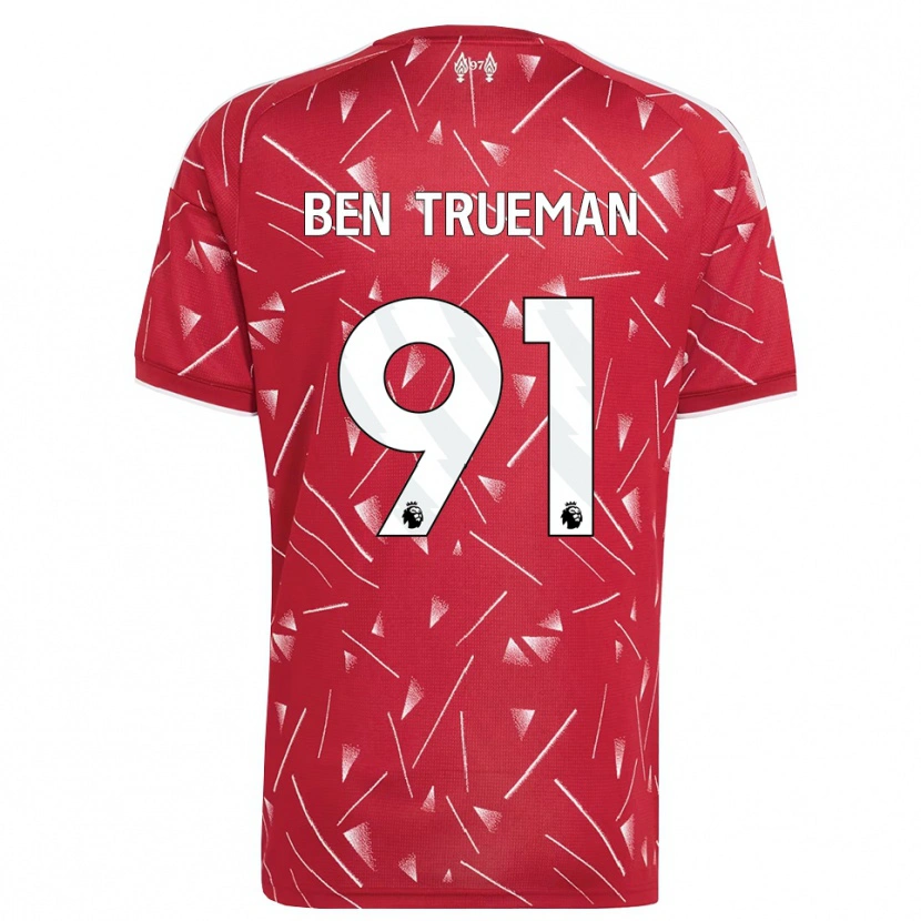 Danxen Mujer Camiseta Ben Trueman #91 Blanco Rojo 1ª Equipación 2026/27 La Camisa