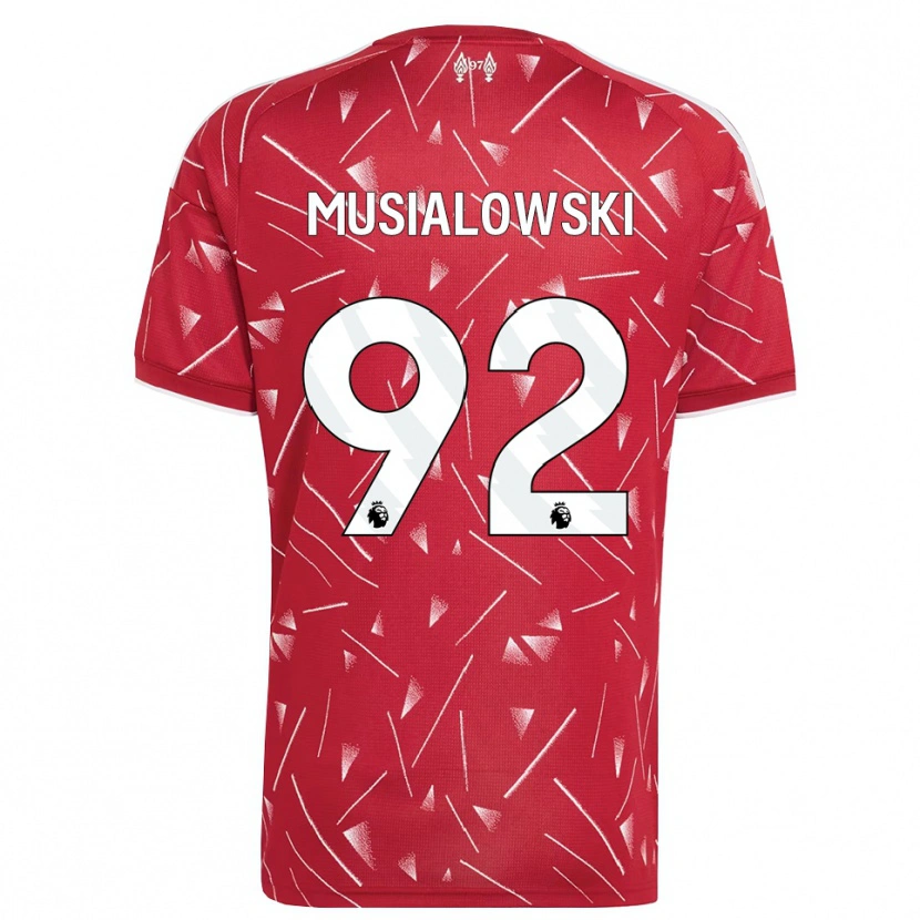 Danxen Mujer Camiseta Mateusz Musialowski #92 Blanco Rojo 1ª Equipación 2026/27 La Camisa