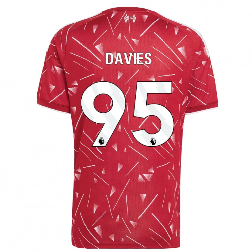 Danxen Mujer Camiseta Harvey Davies #95 Blanco Rojo 1ª Equipación 2026/27 La Camisa