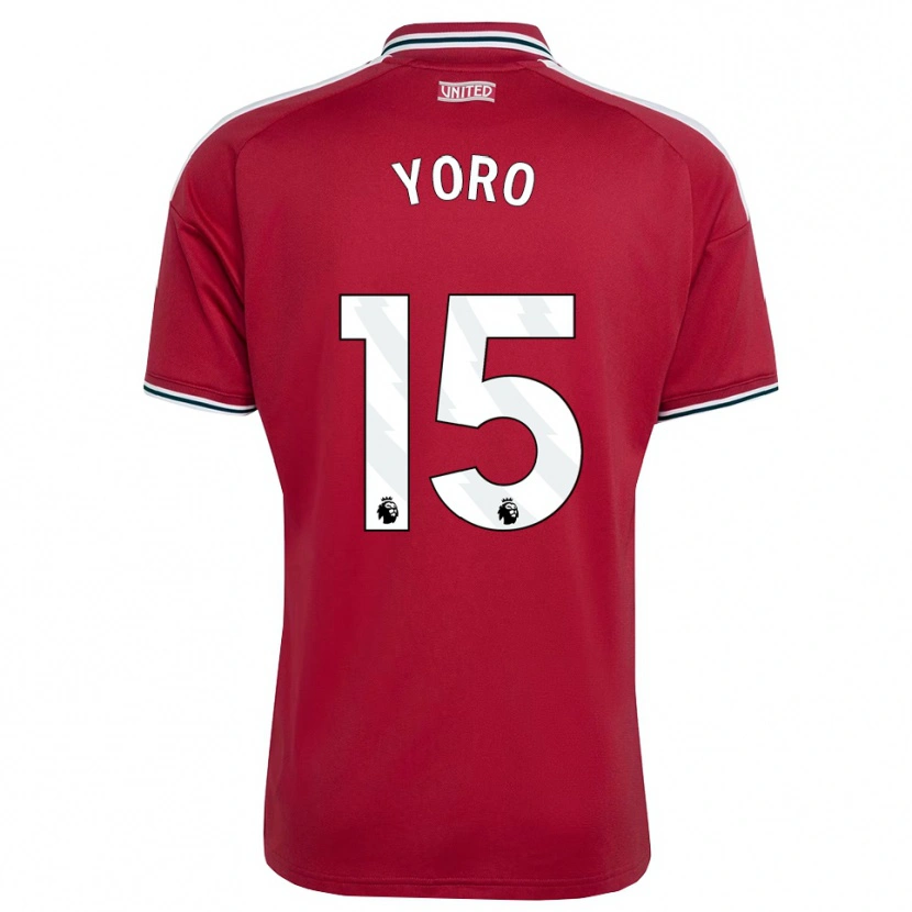 Danxen Mujer Camiseta Leny Yoro #15 Rojo Amarillo Blanco 1ª Equipación 2026/27 La Camisa