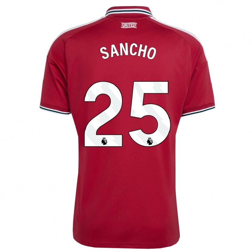 Danxen Mujer Camiseta Jadon Sancho #25 Rojo Amarillo Blanco 1ª Equipación 2026/27 La Camisa