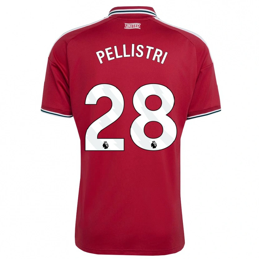 Danxen Mujer Camiseta Facundo Pellistri #28 Rojo Amarillo Blanco 1ª Equipación 2026/27 La Camisa