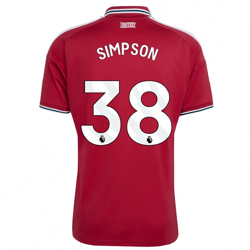 Danxen Mujer Camiseta Jess Simpson #38 Rojo Amarillo Blanco 1ª Equipación 2026/27 La Camisa