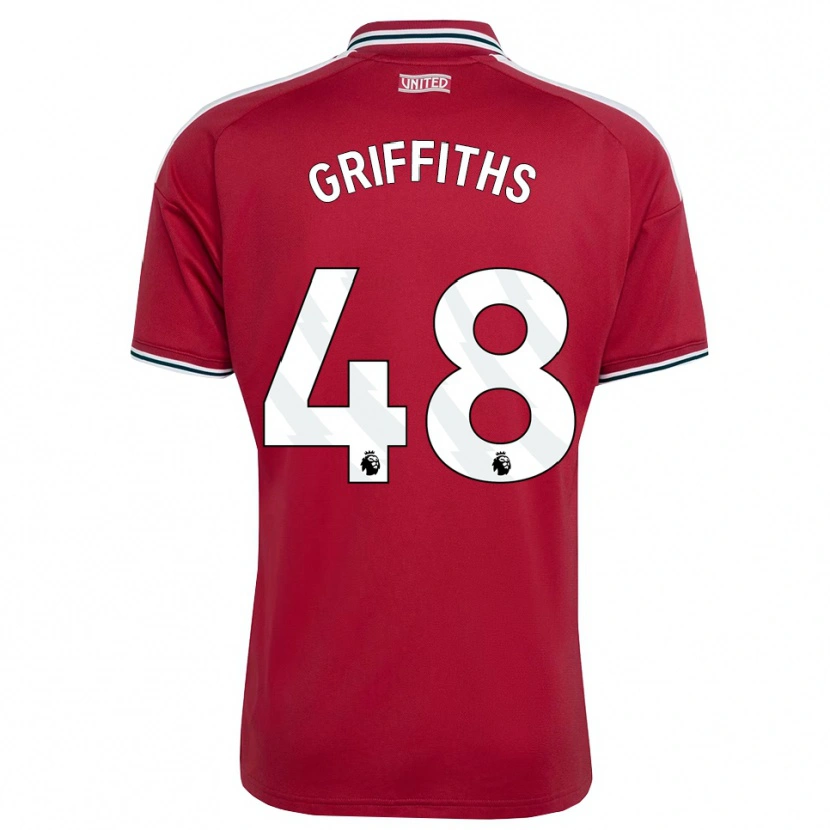 Danxen Mujer Camiseta Mared Griffiths #48 Rojo Amarillo Blanco 1ª Equipación 2026/27 La Camisa