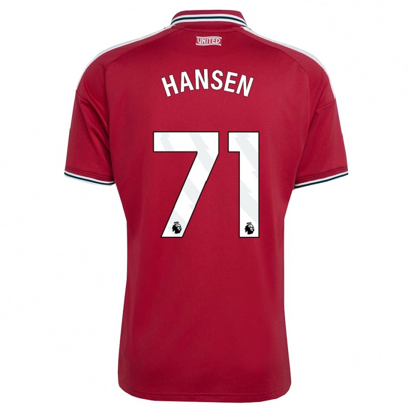 Danxen Mujer Camiseta Isak Hansen-Aaroen #71 Rojo Amarillo Blanco 1ª Equipación 2026/27 La Camisa