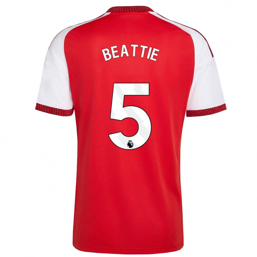 Danxen Mujer Camiseta Jen Beattie #5 Rojo Blanco Negro 1ª Equipación 2026/27 La Camisa