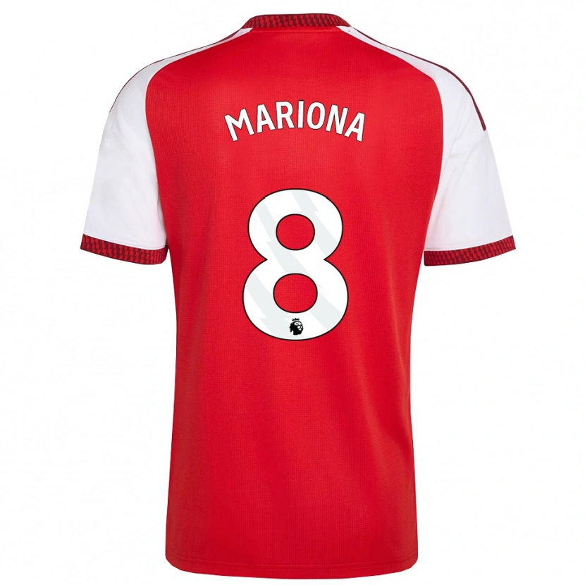 Danxen Mujer Camiseta Mariona Caldentey #8 Rojo Blanco Negro 1ª Equipación 2026/27 La Camisa