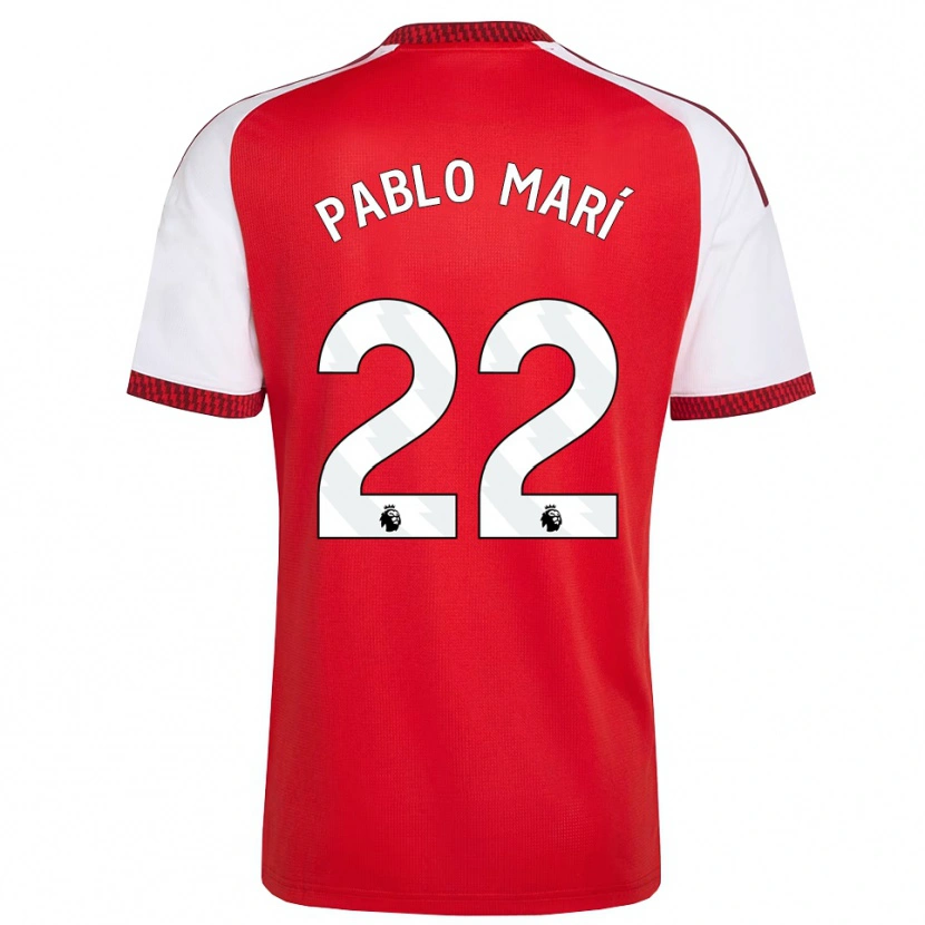Danxen Mujer Camiseta Pablo Mari #22 Rojo Blanco Negro 1ª Equipación 2026/27 La Camisa