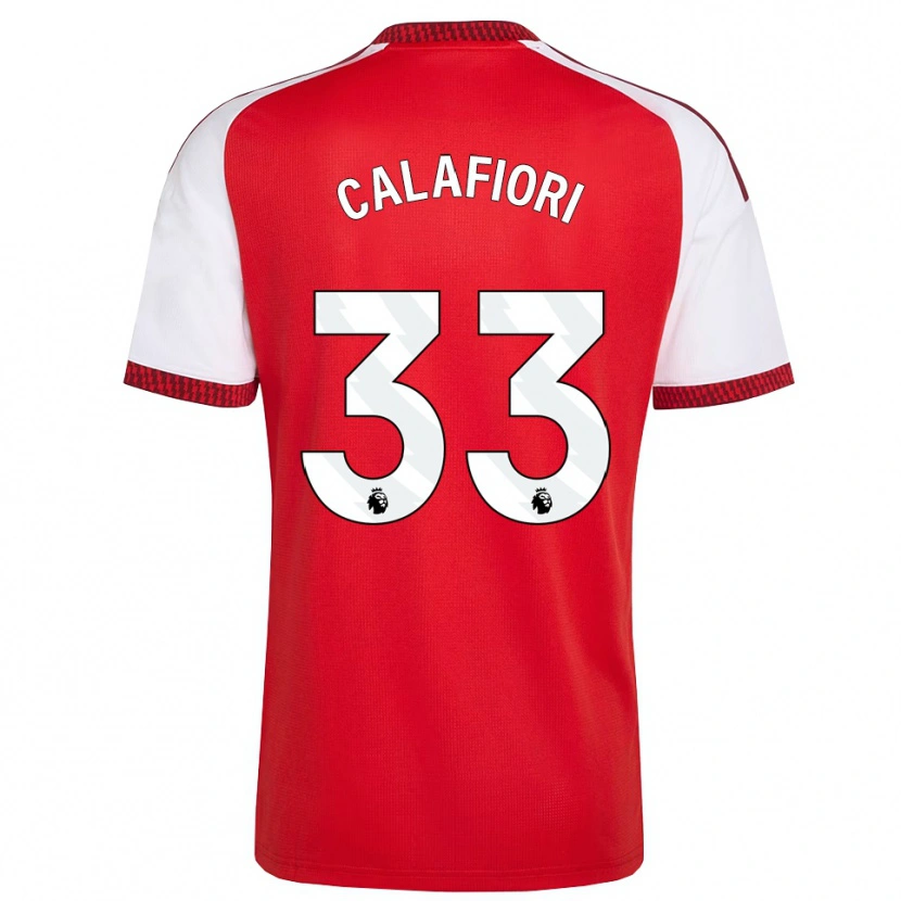Danxen Mujer Camiseta Riccardo Calafiori #33 Rojo Blanco Negro 1ª Equipación 2026/27 La Camisa