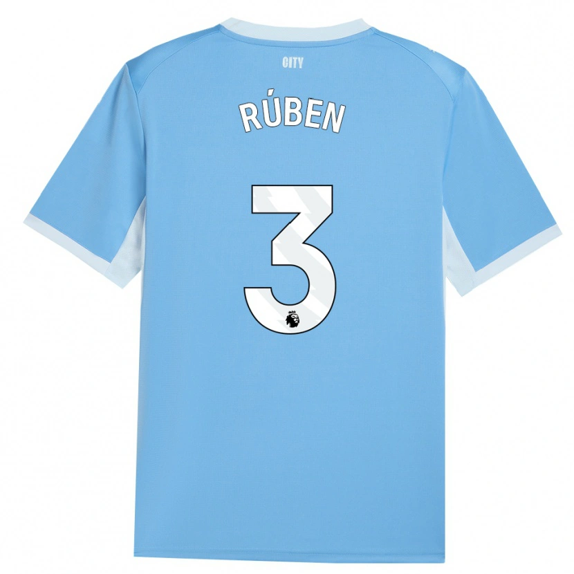 Danxen Mujer Camiseta Rúben Dias #3 Azulcieloclaro Blanco 1ª Equipación 2026/27 La Camisa