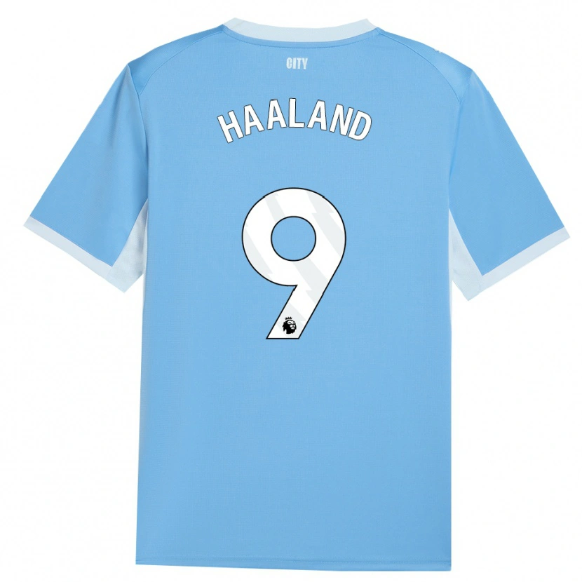 Danxen Mujer Camiseta Erling Haaland #9 Azulcieloclaro Blanco 1ª Equipación 2026/27 La Camisa