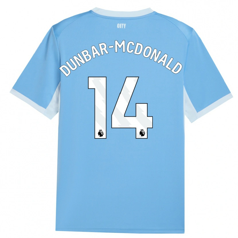 Danxen Mujer Camiseta Christian Dunbar-Mcdonald #14 Azulcieloclaro Blanco 1ª Equipación 2026/27 La Camisa