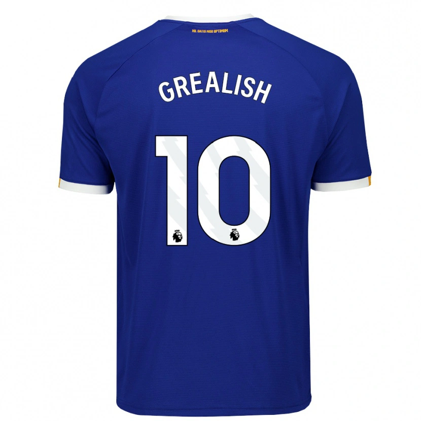 Danxen Mujer Camiseta Jack Grealish #10 Azul Blanco Amarillo 1ª Equipación 2026/27 La Camisa