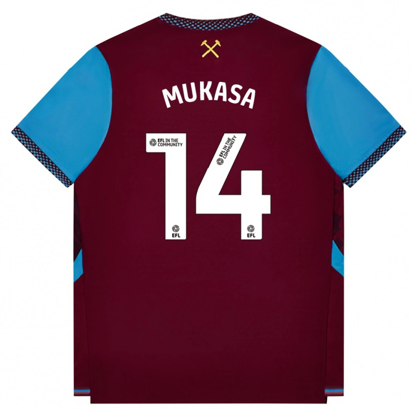 Danxen Mujer Camiseta Divine Mukasa #14 Borgoña Azulaciano 1ª Equipación 2026/27 La Camisa
