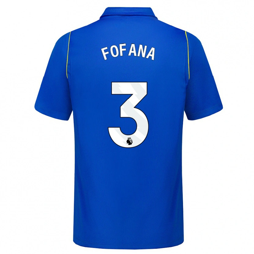 Danxen Mujer Camiseta Wesley Fofana #3 Azul Amarillo 1ª Equipación 2026/27 La Camisa